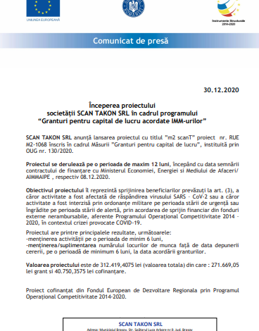 Începerea proiectului societății SCAN TAKON SRL în cadrul programului „Granturi pentru capital de lucru acordate IMM-urilor” 1 scantakon_2.png