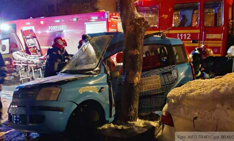 BRAȘOV. Autoturism intrat într-un copac, pe Bulevardul Valea Cetății! Victimă încarcerată! 1 fb-img-1615059979980.jpg