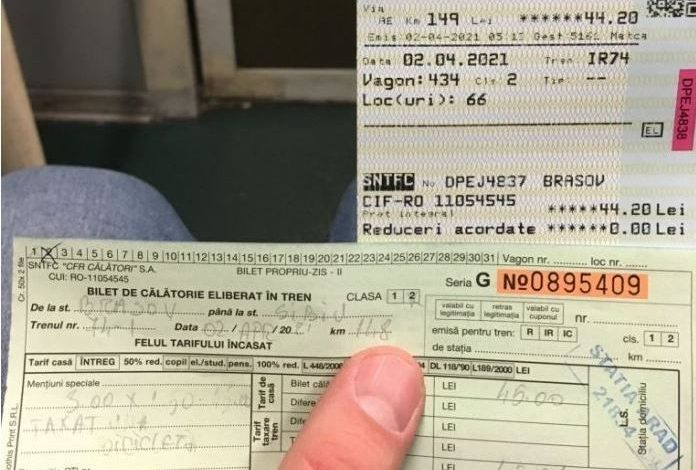Biletul CFR pentru bicicletă, mai scump decât cel de călător. Un BRAȘOVEAN cere NORMALIZAREA 1 biletetren.jpg