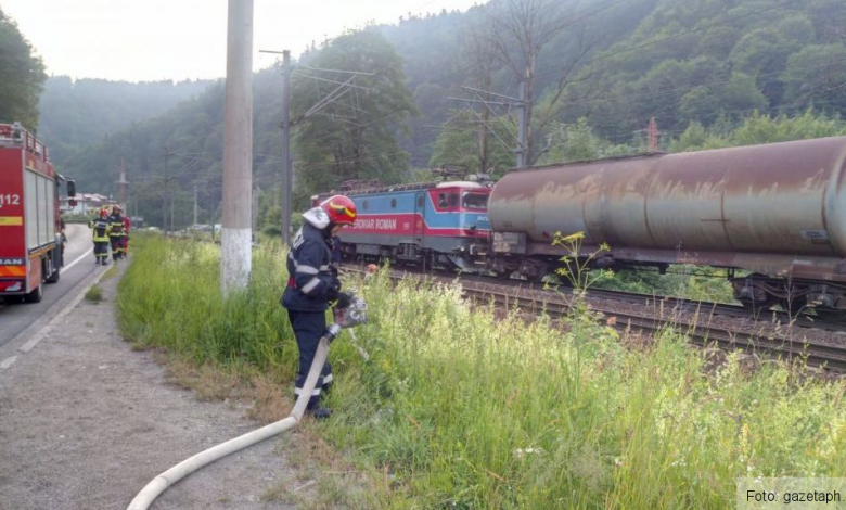 Incendiu la un tren care circula spre Brașov, transportând benzină și motorină 1 incendiutren.jpeg