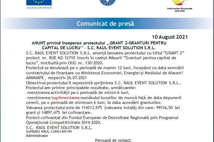 ANUNŢ privind începerea proiectului ,,GRANT 2-GRANTURI PENTRU CAPITAL DE LUCRU’’ – S.C. RAUL EVENT SOLUTION S.R.L. 1 poza4_4.jpg