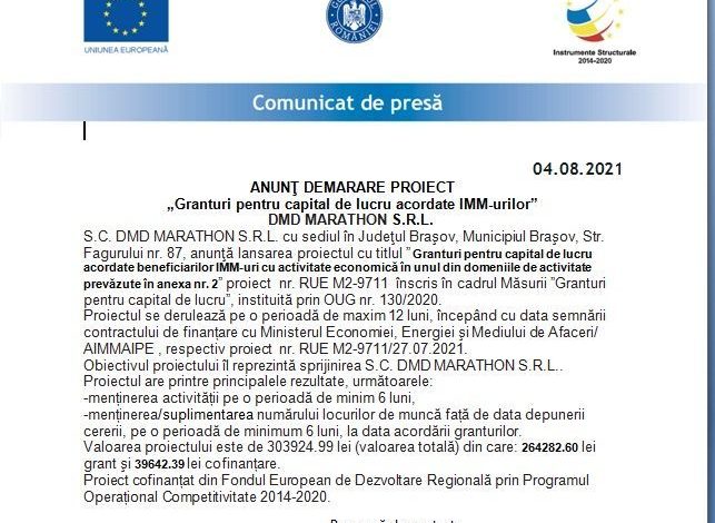 ANUNŢ DEMARARE PROIECT „Granturi pentru capital de lucru acordate IMM-urilor” DMD MARATHON S.R.L. 1 poza_16.jpg