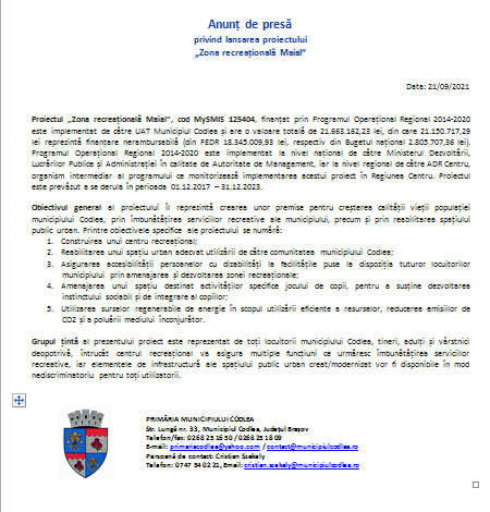 Anunț de presă privind lansarea proiectului „Zona recreațională Maial” 1 codlea_8.png