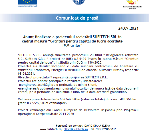 Anunț finalizare a proiectului Societății SUFITECH SRL în cadrul măsurii „Granturi pentru capital de lucru acordate IMM-urilor” 1 sufitech_6.png