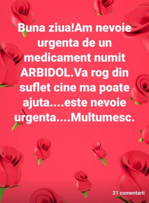 COVID-19... La BRAȘOV: „Am nevoie urgentă de un medicament numit ARBIDOL.Vă rog din suflet cine mă poate ajuta" 1 Screenshot_20211013-231242_Facebook_291947.jpg