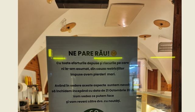 BRAȘOV. Localul care îi primea și pe nevaccinați se închide de azi 1 afis-loc1.jpg