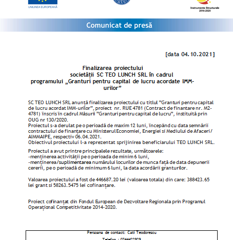 Finalizarea proiectului societății SC TEO LUNCH SRL în cadrul programului „Granturi pentru capital de lucru acordate IMM-urilor” 1 teo4.png