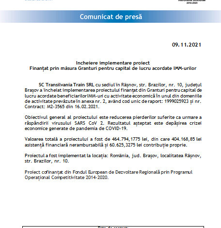 Încheiere implementare proiect, finanțat prin măsura Granturi pentru capital de lucru acordate IMM-urilor 1 train_2.png