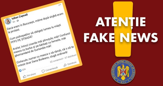 ATENȚIE, FAKE-NEWS! DSU, detalii privind masca FFP2... 1 fakenews.png
