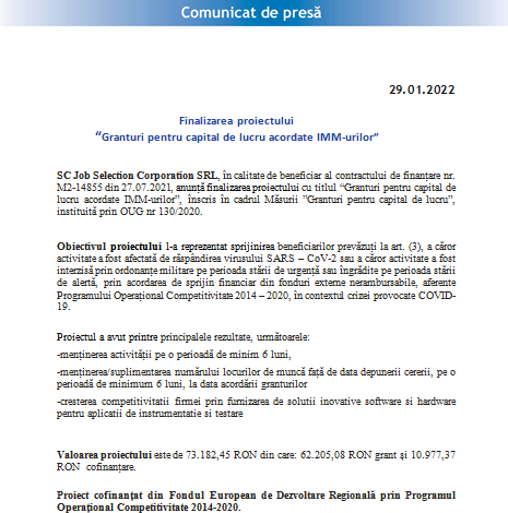 Finalizarea proiectului „Granturi pentru capital de lucru acordate IMM-urilor” 1 job1_2.png
