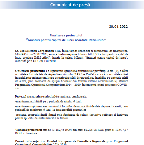 Finalizarea proiectului „Granturi pentru capital de lucru acordate IMM-urilor” 1 job2.png