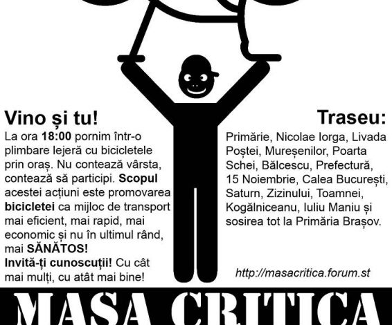 Brașov. Masa Critică are loc vineri 5 | MyTex.ro