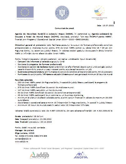 Comunicat de presă 9 comunicat | MyTex.ro