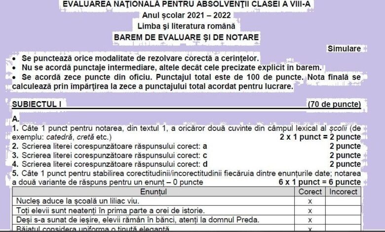 Update. AICI, subiectele complete și baremele de notare / Subiect diferit pentru elevii care studiază în maghiară 5 | MyTex.ro