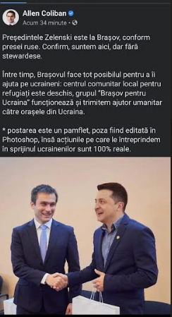 BRAȘOV. I se cere demisia primarului Coliban, după o „GLUMĂ” cu Zelenski... 5 | MyTex.ro