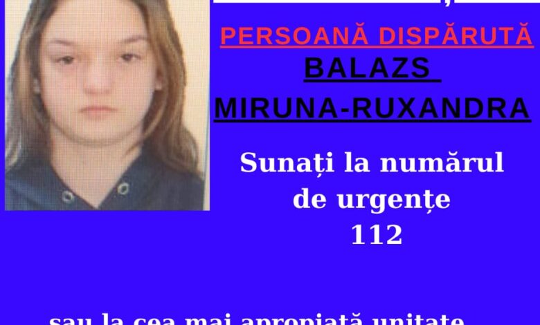 Minoră dată dispărută, în județul Brașov / Update: A fost găsită 3 minoră | MyTex.ro