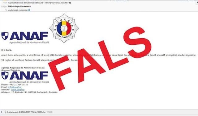 Nou avertisment al ANAF / Mesaje false trimise în numele instituţiei 3 Nou avertisment al ANAF | MyTex.ro