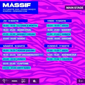 Festivalul Massif anunță programul complet pe zile | MyTex.ro