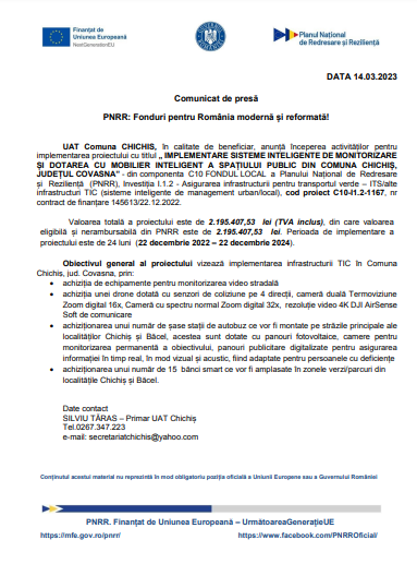 Comunicat de presă - PNRR: Fonduri pentru România modernă și reformată! 9 | MyTex.ro