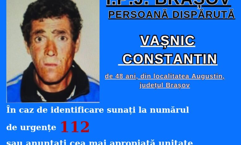 Bărbat din județul Brașov, dat dispărut 3 Bărbat | MyTex.ro