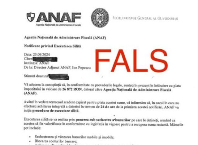 Atenție la emailuri false în numele ANAF | MyTex.ro