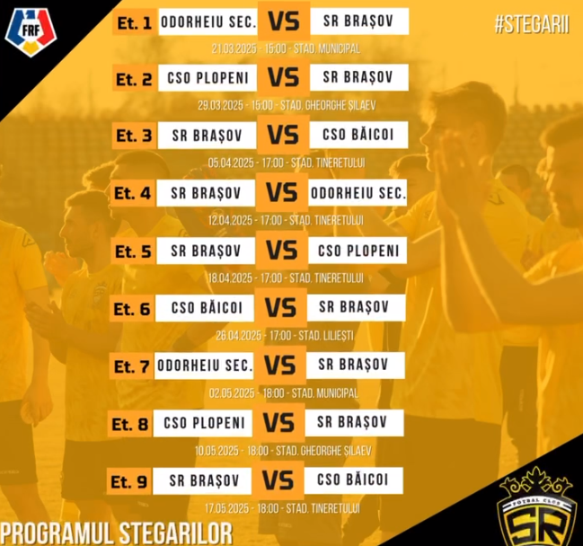 SR Brașov începe lupta în play-off-ul Ligii 3 - Seria a 6-a 7 SR Braşov | MyTex.ro