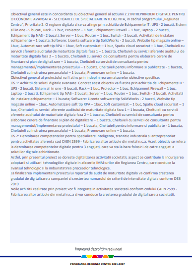 COMUNICAT LANSARE PROIECT - DEZVOLTAREA DIGITALĂ A SOCIETĂȚII PLAMETCO SRL 15 | MyTex.ro