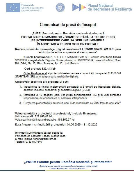 Comunicat de presă de început 9 | MyTex.ro