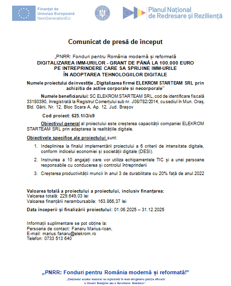 Comunicat de presă de început 9 | MyTex.ro