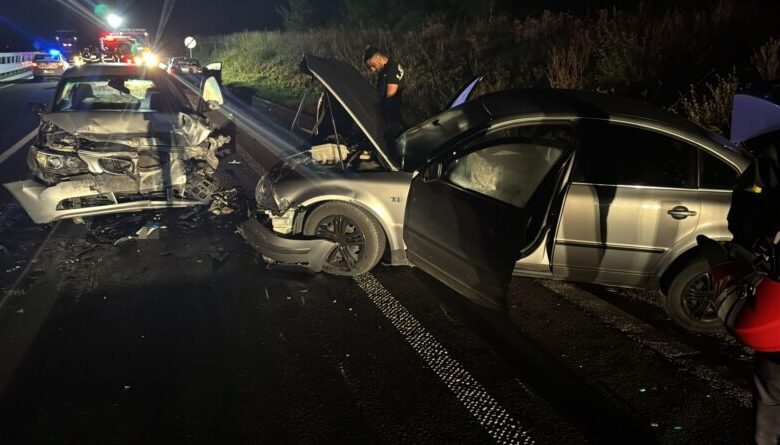 Accident între 3 autovehicule, azi-noapte, pe Ocolitoarea Făgărașului! 3 Accident