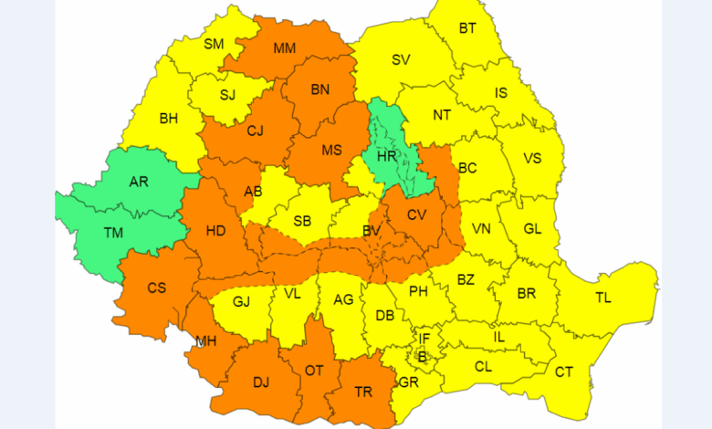 Judeţul Braşov, sub coduri galben şi portocaliu de furtuni 3 Judeţul Braşov | MyTex.ro