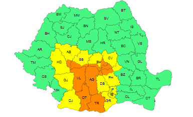 Jumătate din județul Brașov, sub cod portocaliu de instabilitate atmosferică 3 Jumătate din județul Brașov | MyTex.ro