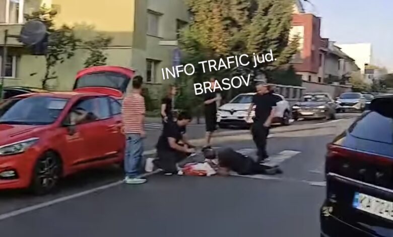 Ultima oră. Accident pe trecerea de pietoni, pe strada Nicolae Titulescu din Brașov! Blocaj! 3 Accident | MyTex.ro