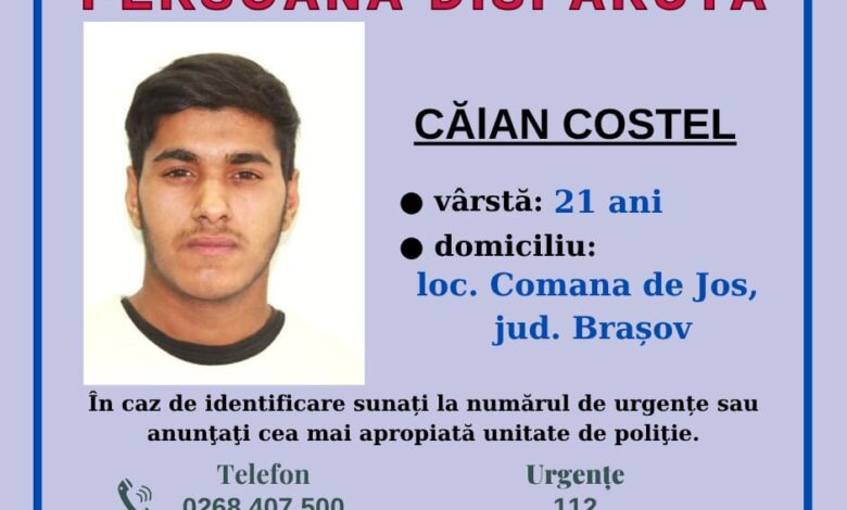 Tânăr dat dispărut după ce a plecat de la Spitalul Județean Brașov 1 dispărut | MyTex.ro