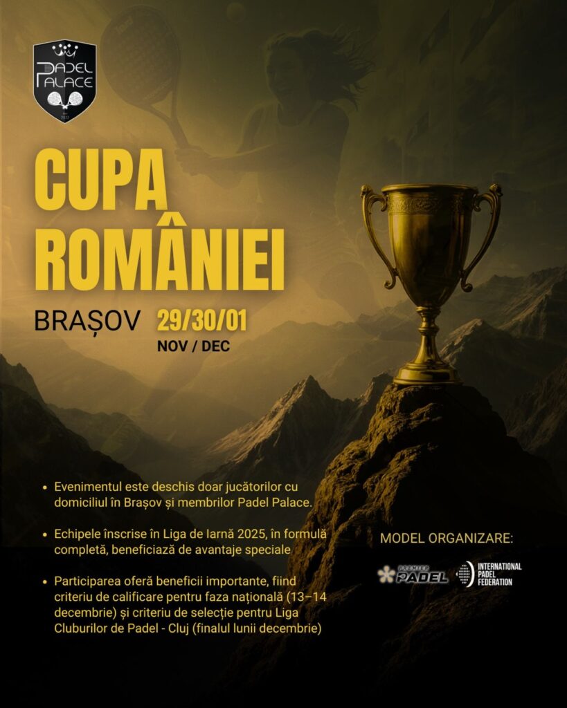 Cupa României Brașov 2025 la padel, în weekend la Padel Palace 7 Cupa României Brașov | MyTex.ro