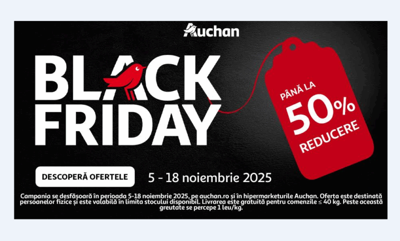 Auchan dă startul Black Friday 2025: peste 1.500 de produse cu reduceri de până la 50% în magazine și pe auchan.ro 3 | MyTex.ro