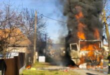 Update. TIR distrus de foc, pe DN 11 3 | MyTex.ro