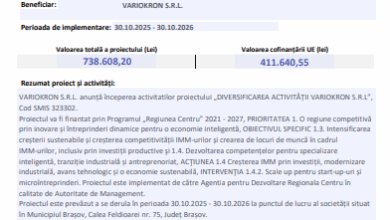 Comunicat lansare proiect - VARIOKRON SRL 7 Andrei Caramitru | MyTex.ro
