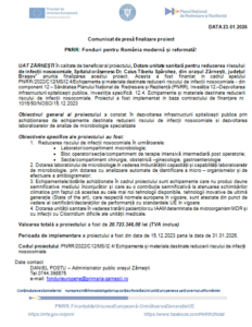 Comunicat de presă finalizare proiect - PNRR: Fonduri pentru România modernă și reformată! 7 | MyTex.ro