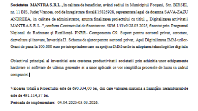 COMUNICAT DE PRESĂ - Finalizare implementare proiect „PNRR: Fonduri pentru România modernă și reformată!” 7 | MyTex.ro