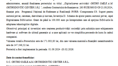 COMUNICAT DE PRESĂ - Finalizare implementare proiect „PNRR: Fonduri pentru România modernă și reformată!” 11 | MyTex.ro