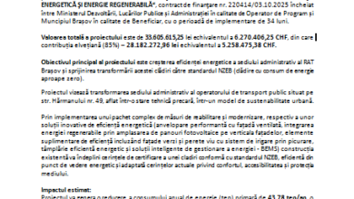 Eficiență energetică și modernizare a clădirilor publice din Municipiul Brașov - Sediul Administrativ RAT 10 | MyTex.ro