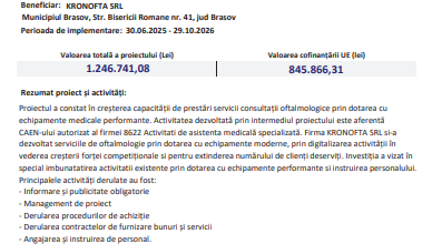 Comunicat finalizare proiect - KRONOFTA 5 | MyTex.ro