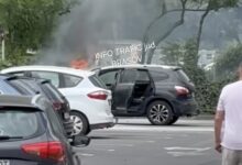 Ultima oră. BRAȘOV. Autoturism în flăcări, lângă Magnolia! 5 Explozie | MyTex.ro
