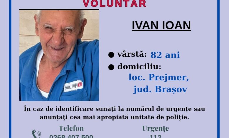 BRAȘOV. Alertă pentru găsirea unui vârstnic din Prejmer! 3 brașov | MyTex.ro