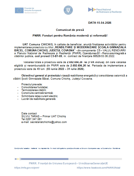 Comunicat de presă - PNRR: Fonduri pentru România modernă și reformată! 9 | MyTex.ro