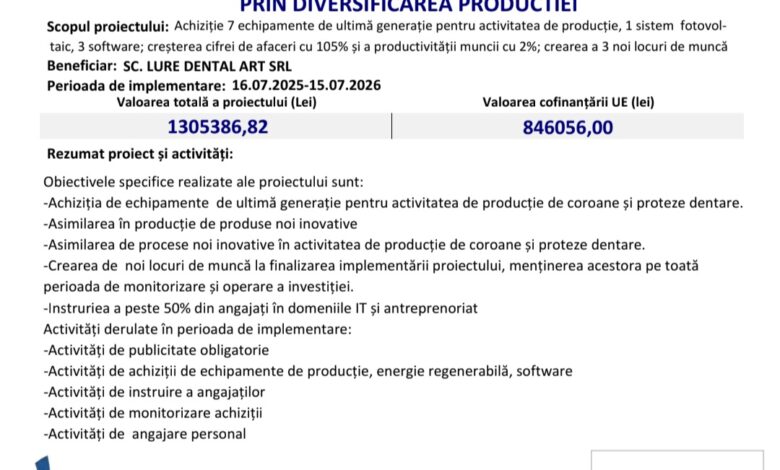 Comunicat finalizare proiect - Creșterea competitivității prin diversificarea producției 3 Comunicat | MyTex.ro