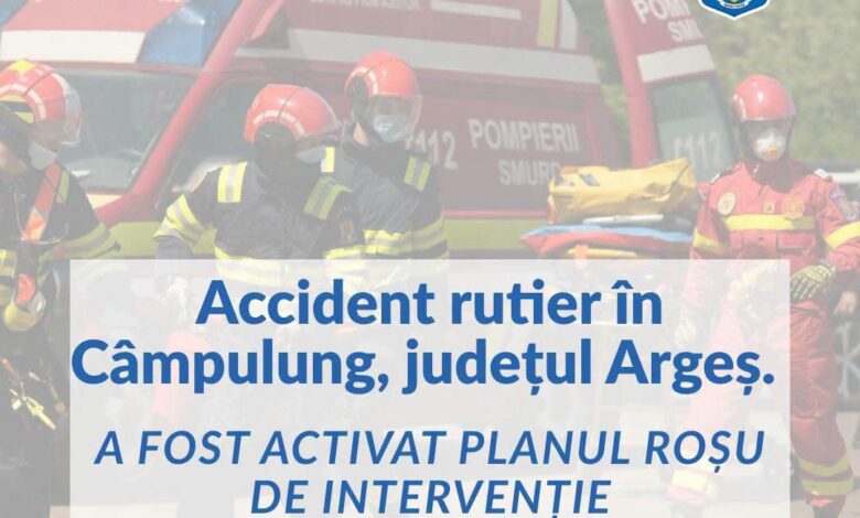Planul Roșu activat după ce un microbuz a ieșit de pe carosabil, în Argeș! Intervine și un echipaj de la Brașov 3 Argeș | MyTex.ro