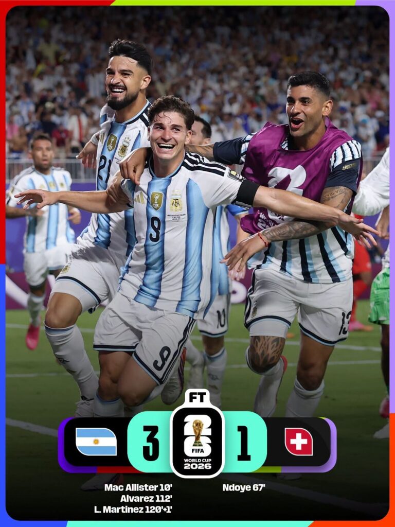 Cupa Mondială 2026. Semifinale de 5 stele. Anglia, calificare după un gol controversat. Argentina, noroc cu Embolo. Revanşă după 40 de ani de la „Mâna lui Dumnezeu” 12 Cupa Mondială 2026 | MyTex.ro