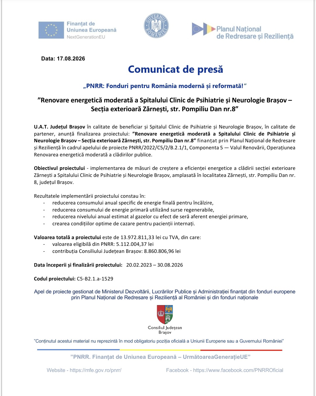 Cum a schimbat PNRR secția Zărnești a spitalului brașovean